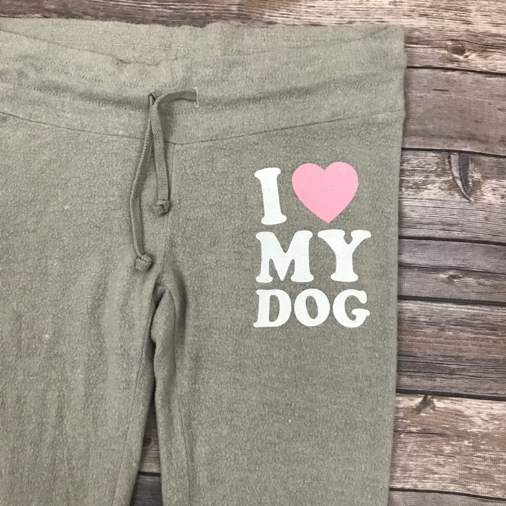 New Wildfox “I Love My Dog” Jogger Sweatpants - Picture 4 of 7